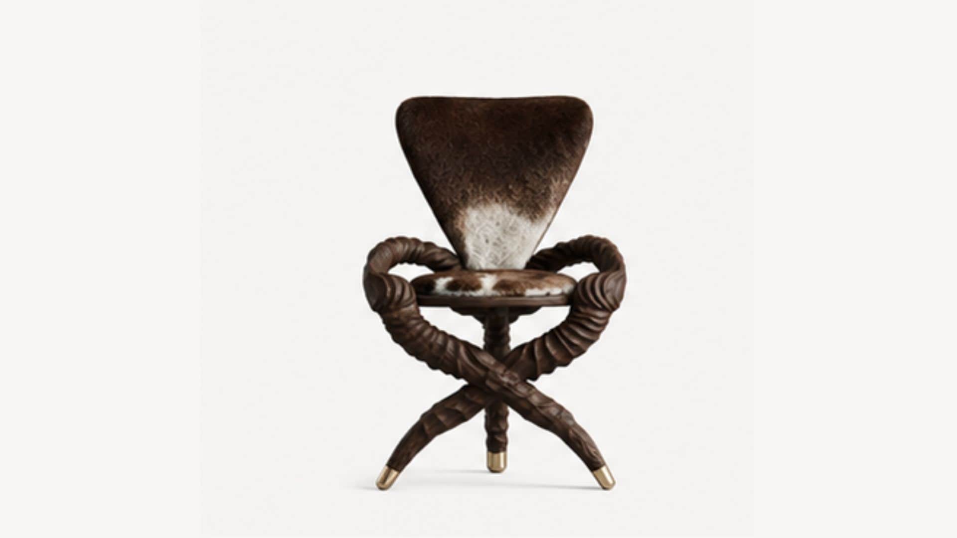 A unique and sculptural accent chair featuring an X-shaped base and armrests crafted from what appea… — free OBJ 3D model