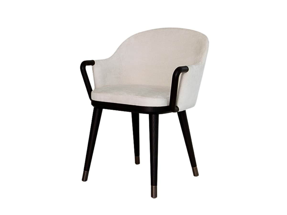 An elegant contemporary armchair designed for dining or accent use, featuring a fully upholstered bo… — 3D model