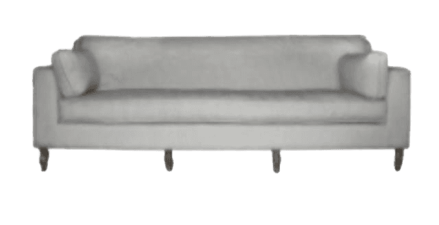A light gray sofa with a straight back and low arms. It has a single seat cushion and three visible… — free GLTF 3D model