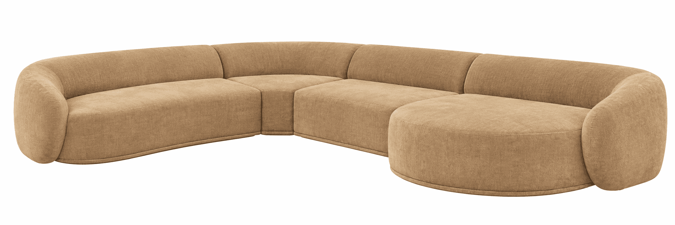 A contemporary, modular sectional sofa featuring an L-shaped configuration with soft, rounded contou… — 3D model
