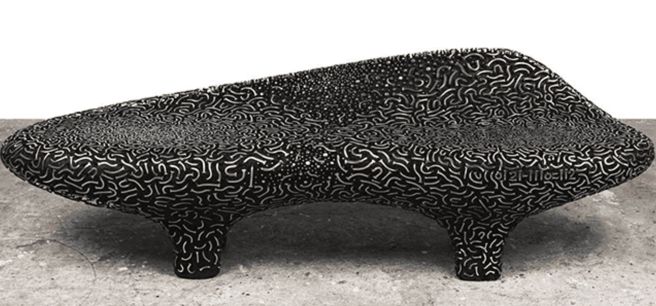 A highly sculptural, free-form sofa or lounge bench featuring an organic, undulating silhouette. The… — 3D model