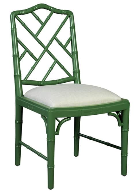 A side chair with a bamboo-inspired design. The frame is constructed from tubular elements mimicking… — 3D model