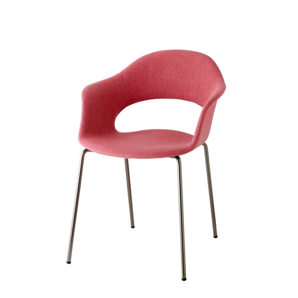 A modern dining or accent armchair featuring a curved, shell-shaped seat and back with integrated ar… — 3D model