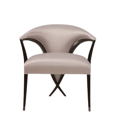 An elegant armchair featuring a deeply contoured, barrel-shaped backrest seamlessly flowing into int… — 3D model