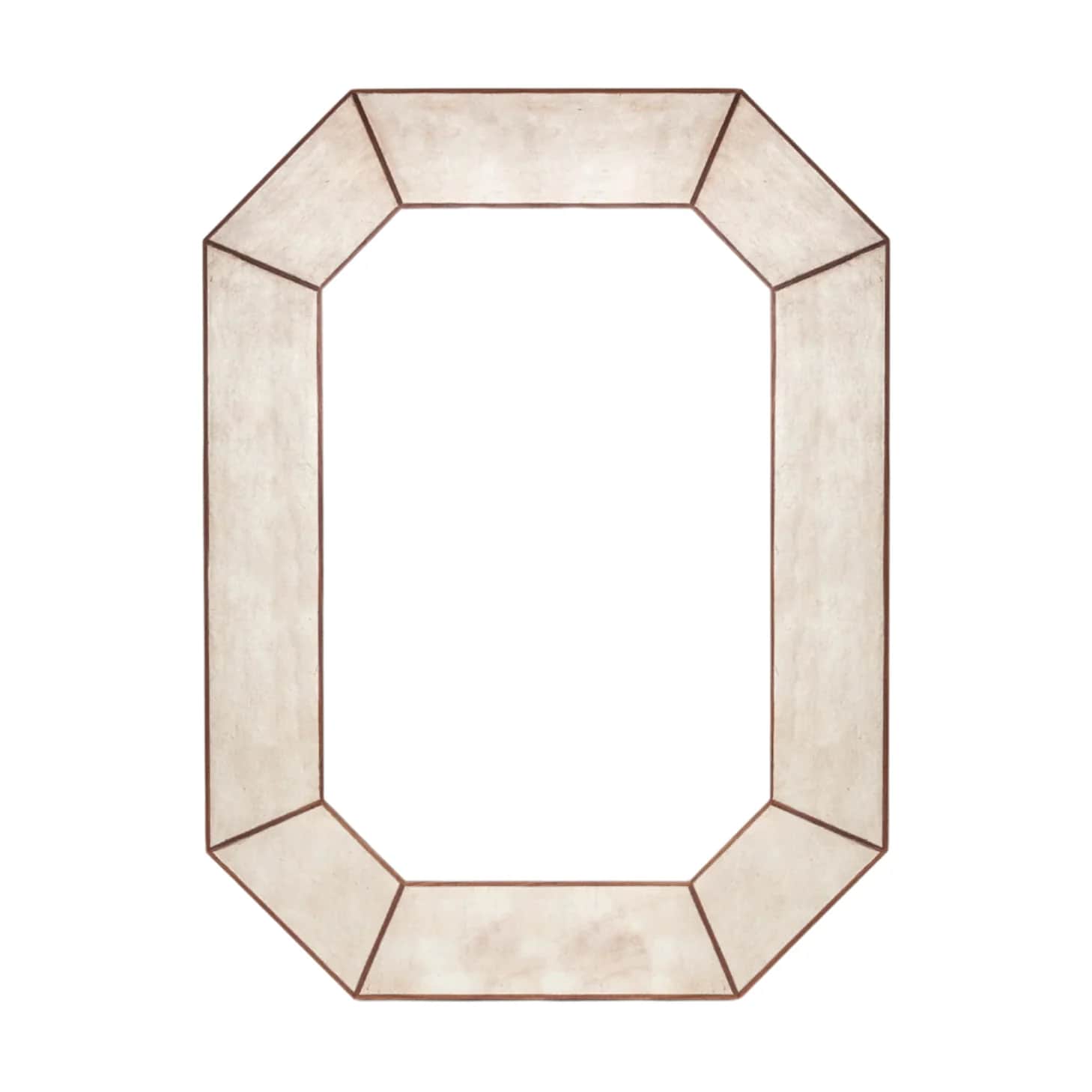 An elongated octagonal wall mirror featuring a multi-faceted frame constructed from individual mirro… — 3D model
