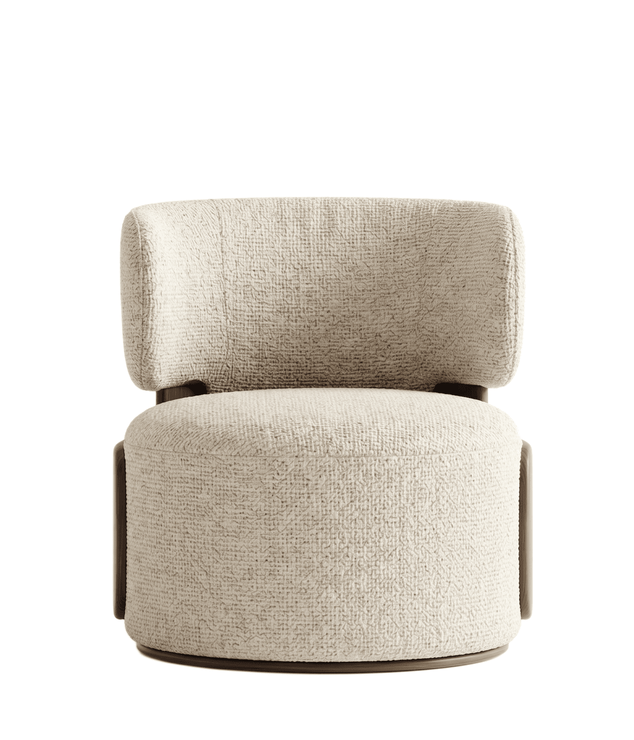 A contemporary armless accent chair featuring a rounded, upholstered seat and a separate, upholstere… — free OBJ 3D model