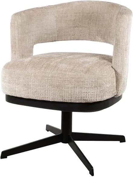 A modern armchair with a upholstered seat and backrest, featuring a cut-out detail in the back. The… — free OBJ 3D model