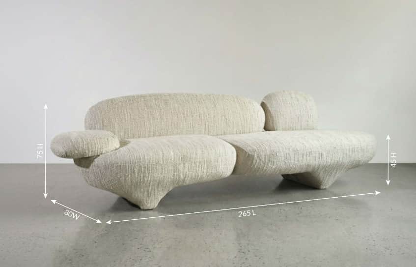 A contemporary two-seater loveseat featuring a highly organic, rounded, and sinuous form. Upholstere… — 3D model