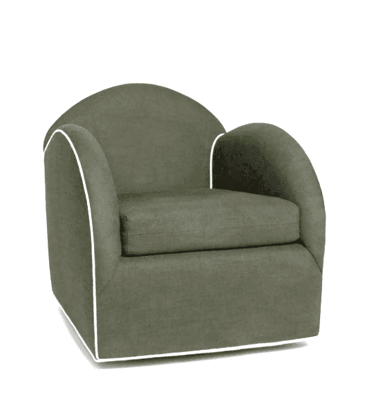 A single-seat armchair with a rounded back and arms, upholstered in a textured fabric. It features c… — free OBJ 3D model