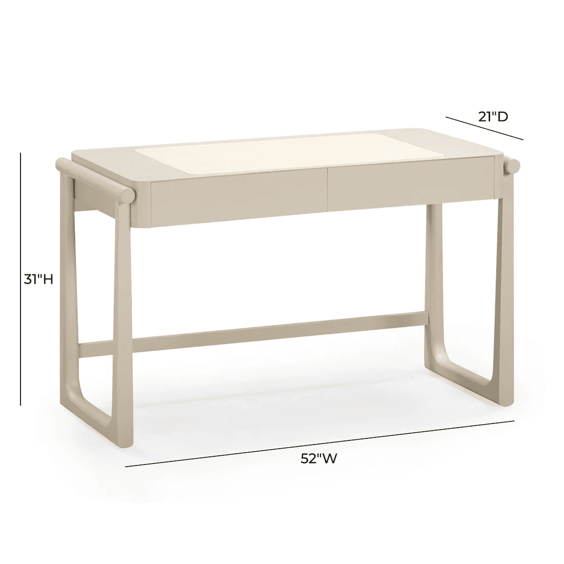 A modern desk with a rectangular top and two drawers. The desk features a clean, minimalist design w… — free OBJ 3D model