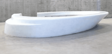 A rendering of a modern, white wall-mounted toilet bowl, characterized by its sleek, minimalist desi… — 3D model