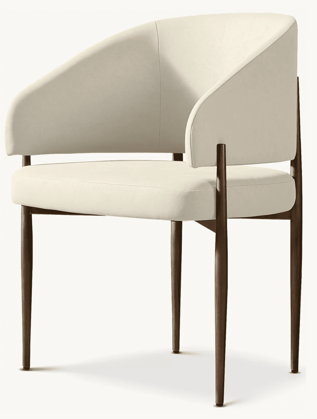 A contemporary upholstered armchair featuring a curved backrest that seamlessly integrates into part… — free OBJ 3D model