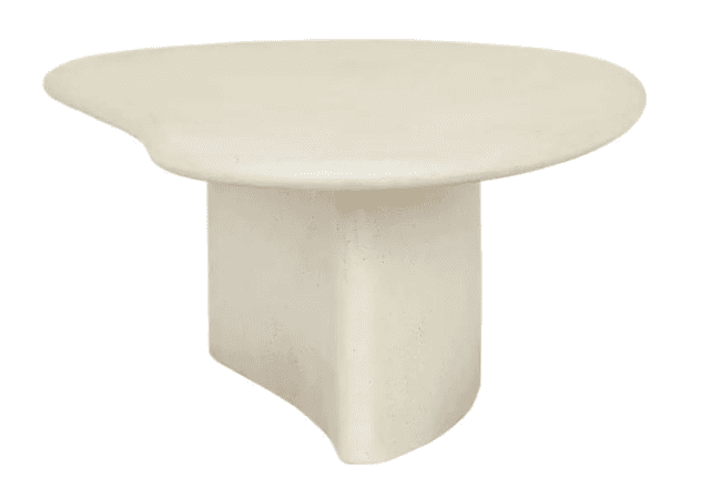 An off-white, sculptural coffee table featuring an organic, irregular-shaped tabletop supported by a… — 3D model
