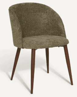 A contemporary dining chair featuring a curved, barrel-back design with integrated armrests, fully u… — 3D model