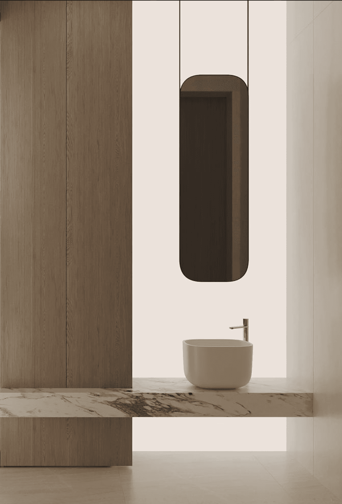 A minimalist circular vessel sink rendered in a matte white finish. The sink features smooth, even w… — 3D model