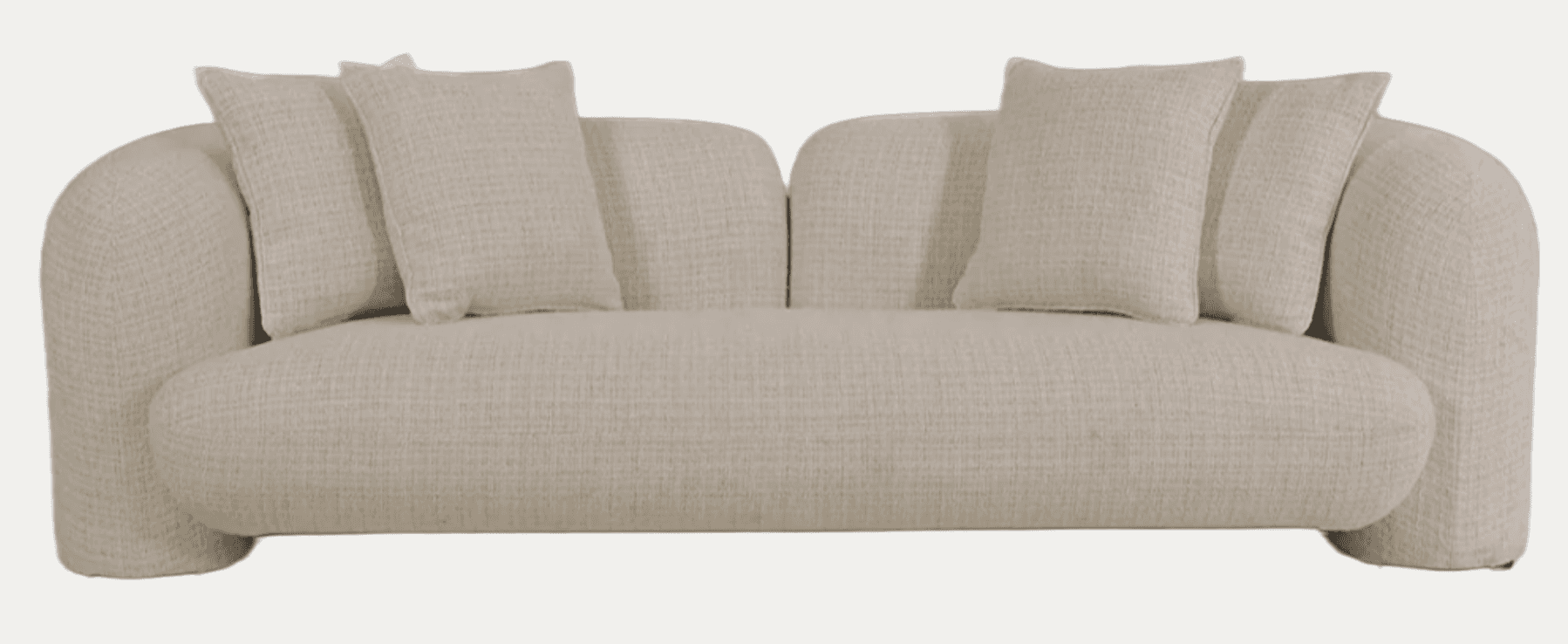 A contemporary sofa with a rounded, organic silhouette. It features generously padded cushions and i… — 3D model