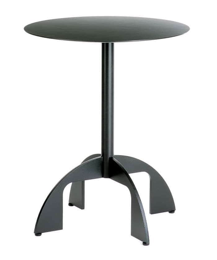 A modern side table featuring a circular tabletop, a central cylindrical pedestal, and a distinctive… — 3D model