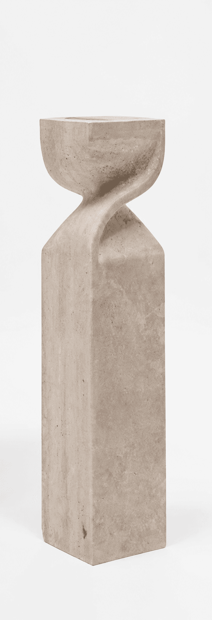 A tall, sculptural pedestal made from concrete, featuring a rectangular base that transitions into a… — free OBJ 3D model