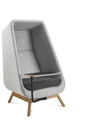 A modern high-back lounge chair designed for privacy and focused work. The chair features a fully up… — free OBJ 3D model