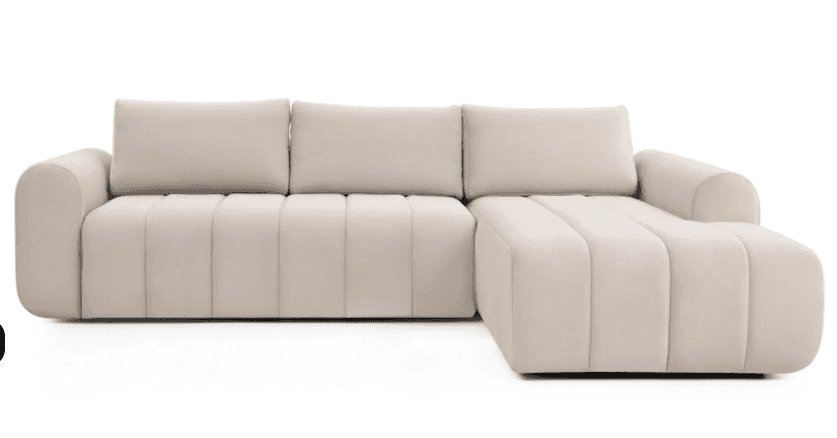 A contemporary sectional sofa featuring a three-seat main section and an integrated left-arm facing… — 3D model