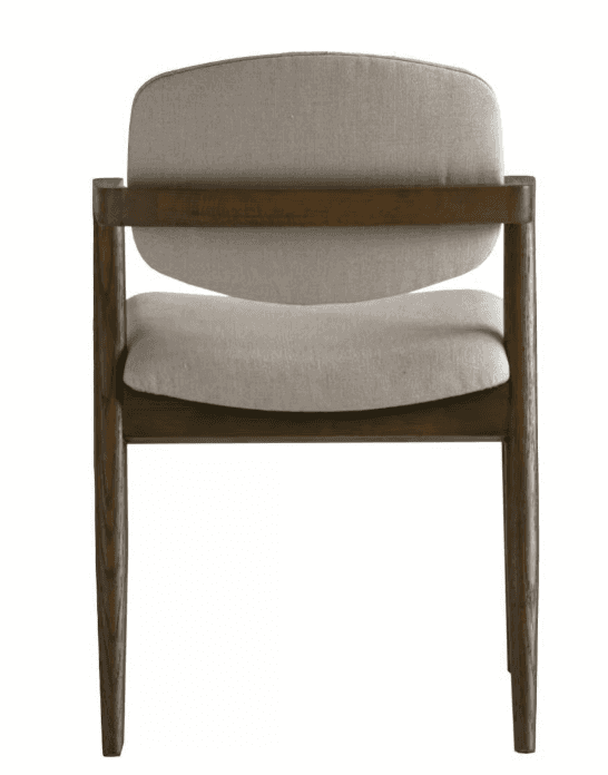 A modern armchair with a wooden frame and upholstered seat and backrest. The chair features a curved… — 3D model