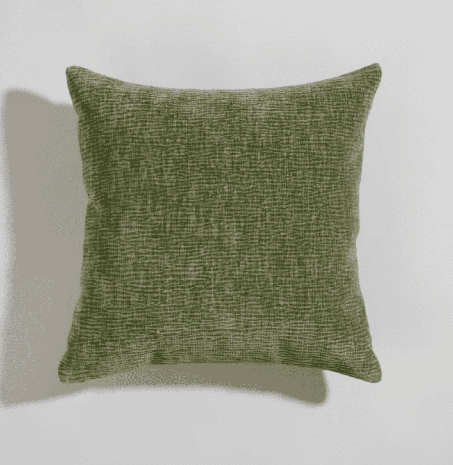 A square-shaped cushion with a textured green fabric cover. The texture appears to be a woven patter… — free OBJ 3D model