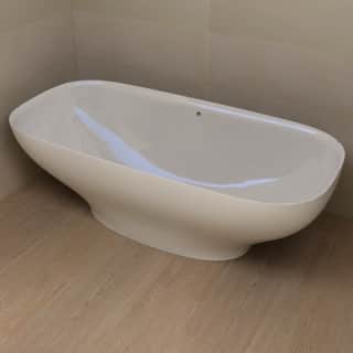 A freestanding bathtub with a smooth, curved exterior and interior. It has a subtle taper from the t… — 3D model