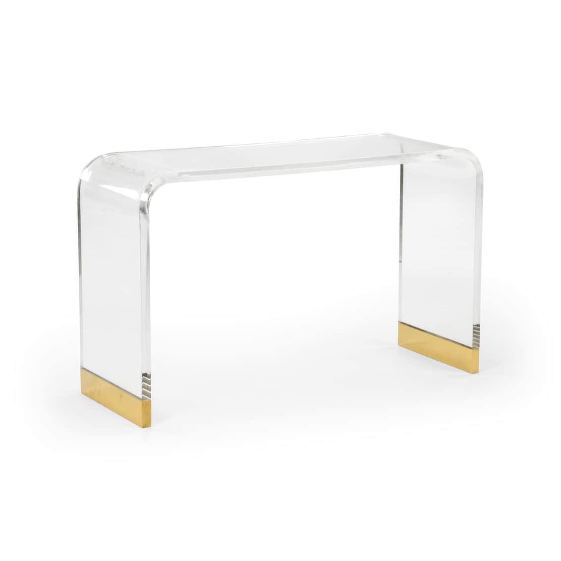 An elegant modern console table constructed from clear acrylic with a seamless waterfall design, acc… — 3D model