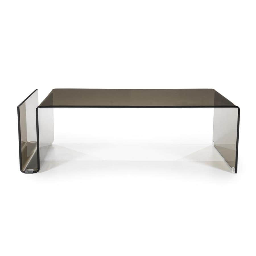 A contemporary coffee table constructed entirely from bent glass. The design features a single piece… — 3D model
