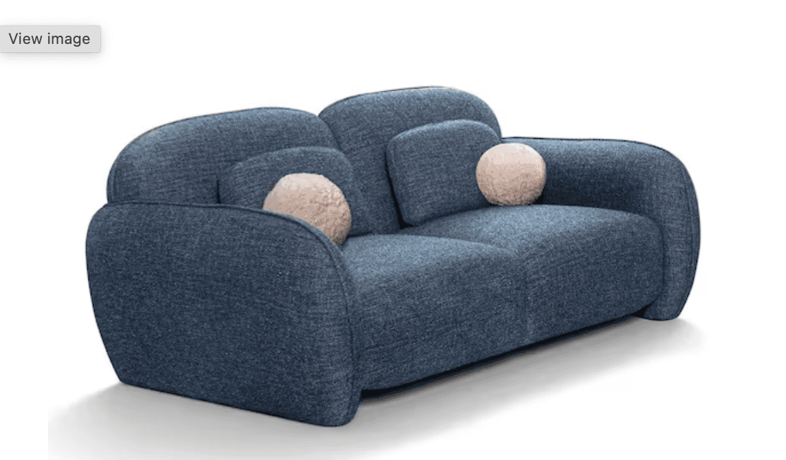 A contemporary two-seater loveseat featuring a distinctively curvaceous and sculptural form, upholst… — 3D model