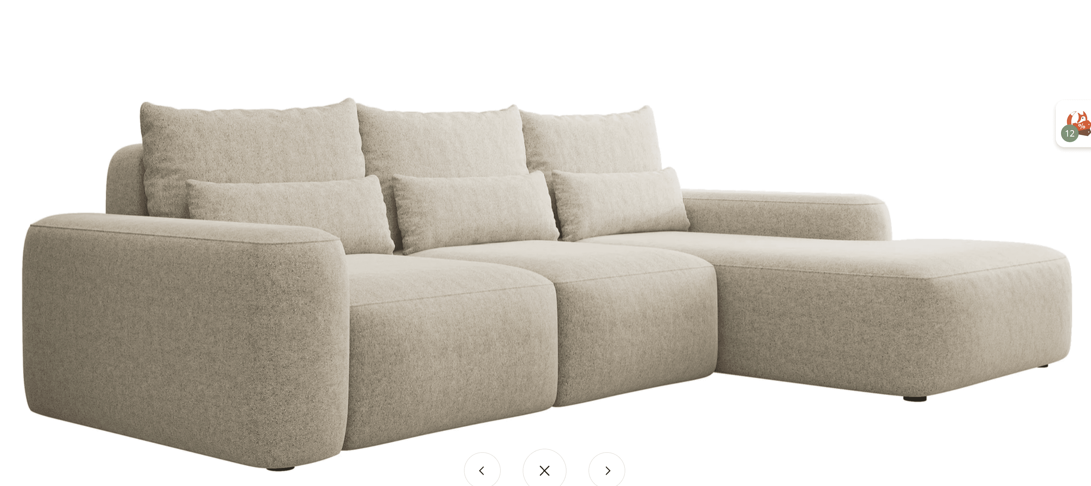 A contemporary modular sectional sofa upholstered in a light beige textured fabric. The sofa feature… — 3D model