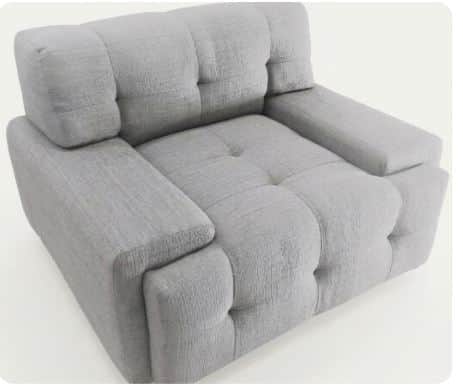 A single-seat upholstered chair, featuring deep tufting across the seat, backrest, and armrests, giv… — 3D model
