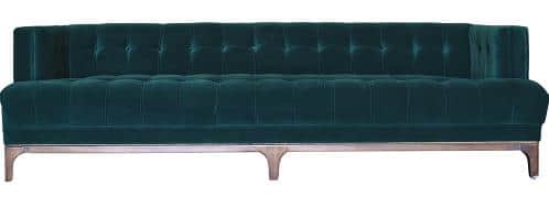 A long, upholstered sofa with tufted detailing on the back and seat. The sofa features a sleek, mini… — free GLTF 3D model