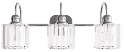 A contemporary three-light wall-mounted vanity light featuring a brushed nickel finish. The fixture… — 3D model