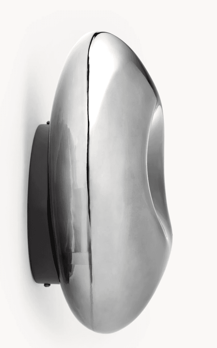 A modern wall-mounted light fixture featuring a fluid, organic, and irregularly shaped front in a hi… — 3D model