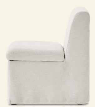 A modern, upholstered armless modular chair unit, depicted in a light, neutral fabric. It features a… — free OBJ 3D model