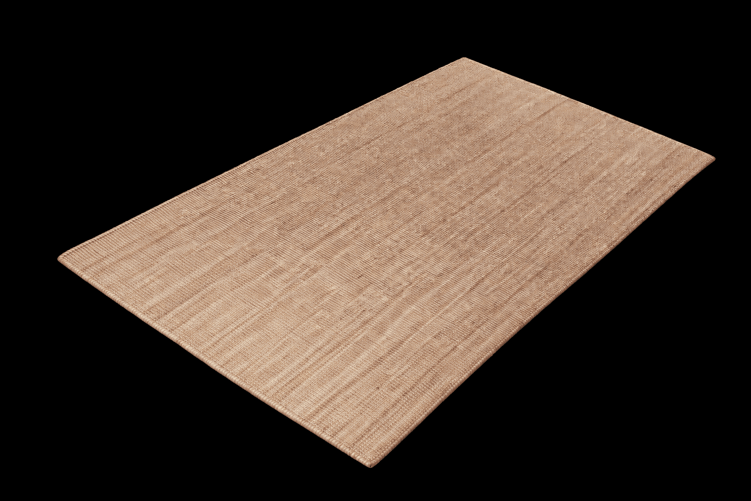 A rectangular rug with a textured surface and a subtle linear pattern. The rug appears to be made of… — 3D model