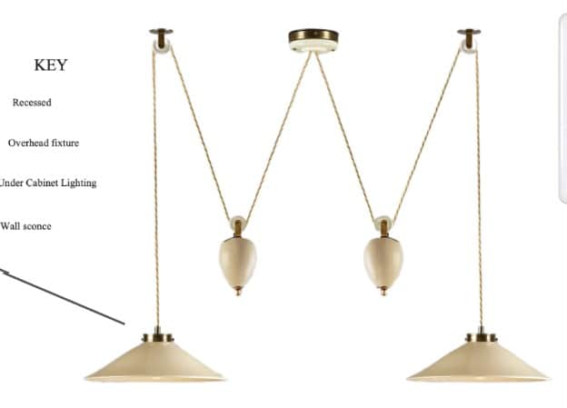 An adjustable pulley pendant light featuring two individual light sources suspended from a central c… — 3D model