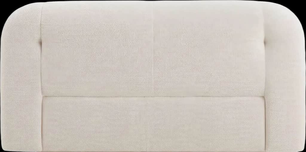A cream-colored upholstered headboard featuring softly rounded top corners and a horizontal seam div… — free SKP 3D model