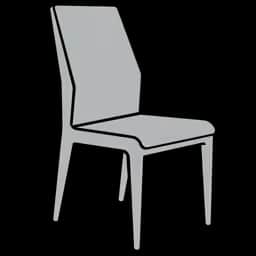 A minimalist, armless chair rendered in a flat grey color with clean, geometric lines. It features a… — 3D model