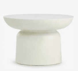 A modern, pedestal-style side table with a wide, shallow, bowl-shaped top and a cylindrical base. Th… — 3D model