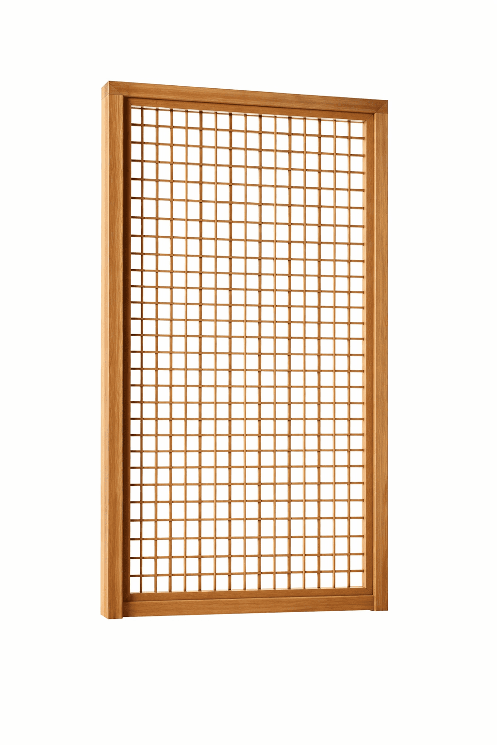 A rectangular wooden room divider with a grid pattern. The frame is constructed from solid wood, and… — free OBJ 3D model