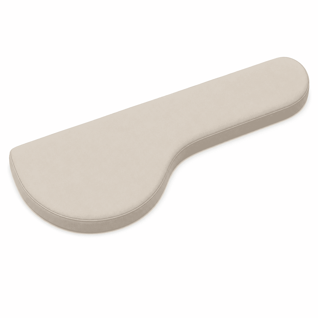 An elongated, irregularly curved upholstered cushion designed for modular seating systems. It featur… — 3D model
