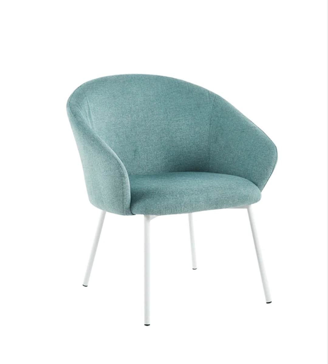 A contemporary tub-style accent chair featuring a curved, fully upholstered back and seat in a textu… — 3D model