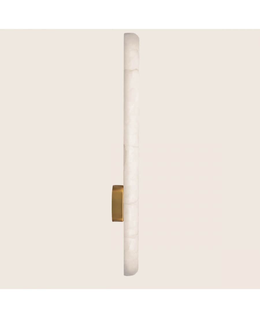 A minimalist wall-mounted light fixture featuring a long, vertical cylindrical diffuser made from tr… — 3D model
