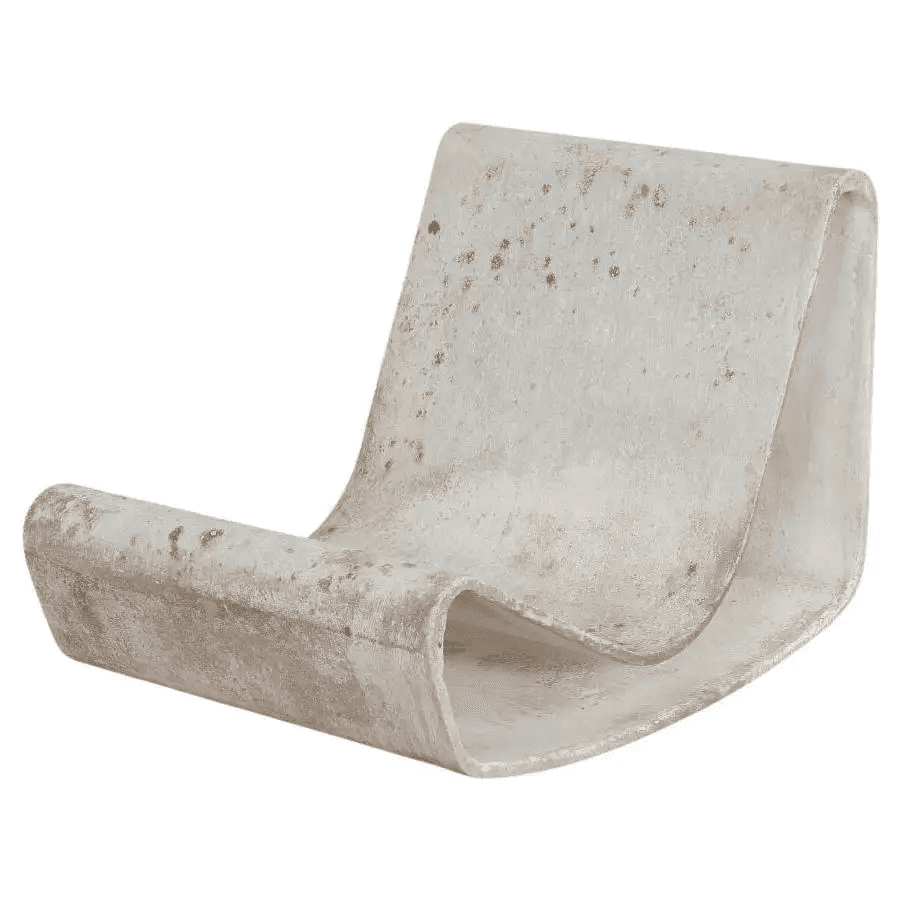 A sculptural lounge chair, likely made from a single piece of molded fiberglass or a similar composi… — 3D model