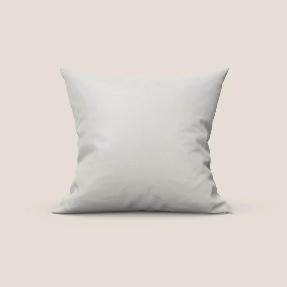 A square pillow with a slightly textured white fabric cover. The pillow appears plump and is shown a… — 3D model