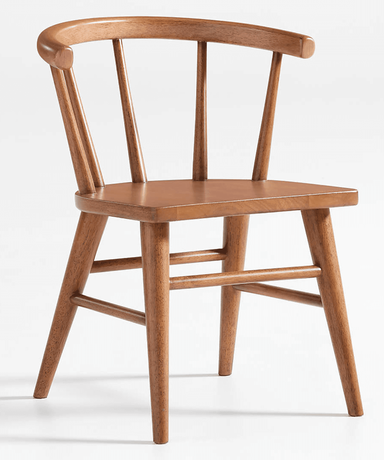 A modern wooden armchair featuring a solid seat and a spindle backrest with an integrated curved top… — 3D model