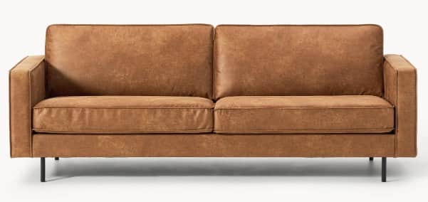 A two-seater sofa with a contemporary design. It features a low profile, clean lines, and square arm… — 3D model
