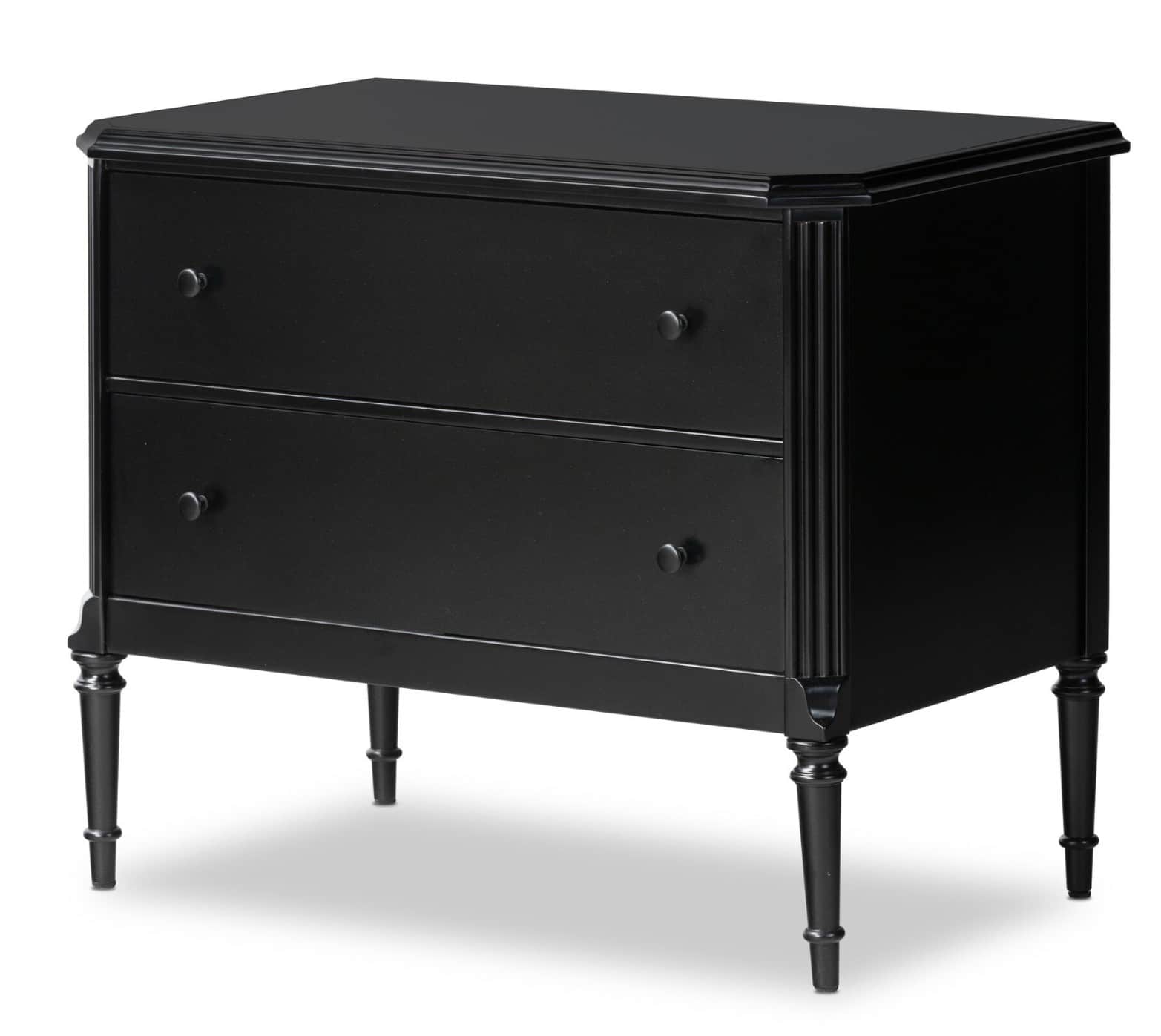 A two-drawer chest of drawers with a classic design. It features a rectangular top with a decorative… — 3D model